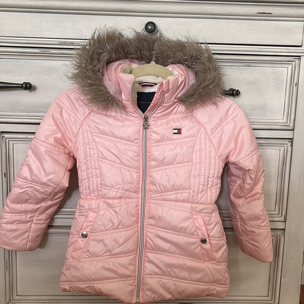 Tommy Hilfiger pink puffer coat